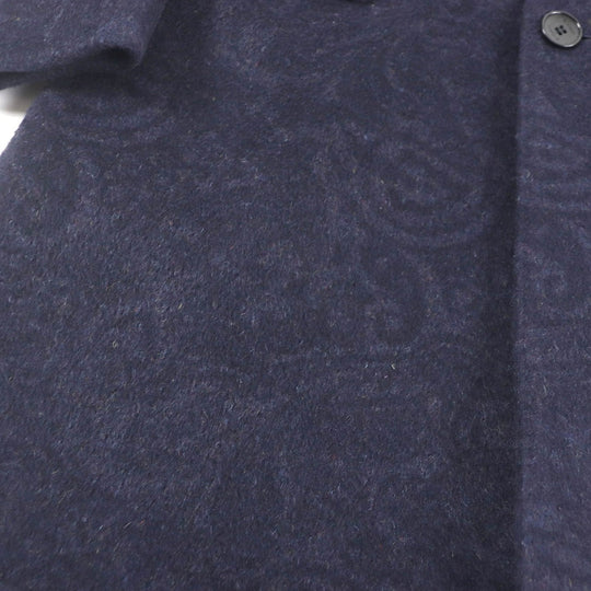 ETRO coat Outer: 50% wool, Outer: 33% mohair, Outer: 17% nylon, Lining: 100% cupra, Sleeve lining: 100% rayon Navy mens 46 Used Authentic