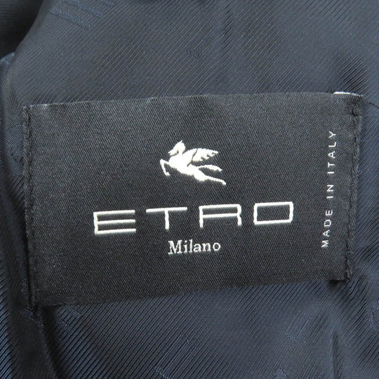 ETRO coat Outer: 50% wool, Outer: 33% mohair, Outer: 17% nylon, Lining: 100% cupra, Sleeve lining: 100% rayon Navy mens 46 Used Authentic