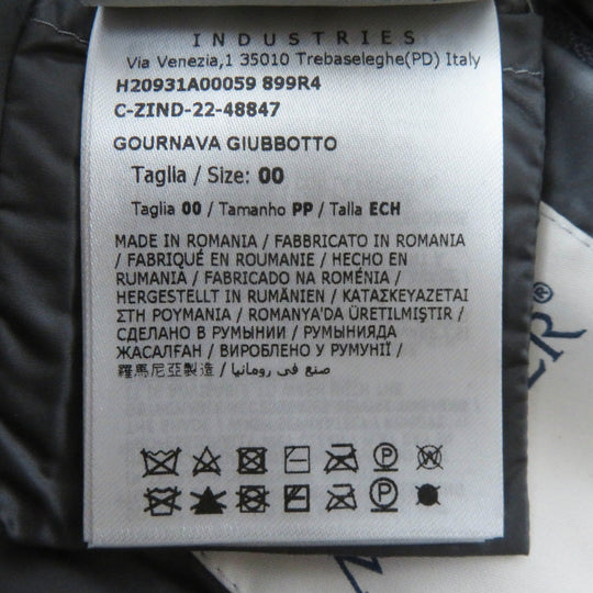 MONCLER Down jacket Outer material: 44% acrylic, Outer material: 31% polyester, Outer material: 25% acrylic, Lining: 100% nylon, Filling: 90% down gray GOURNAWA Women 00 Used Authentic