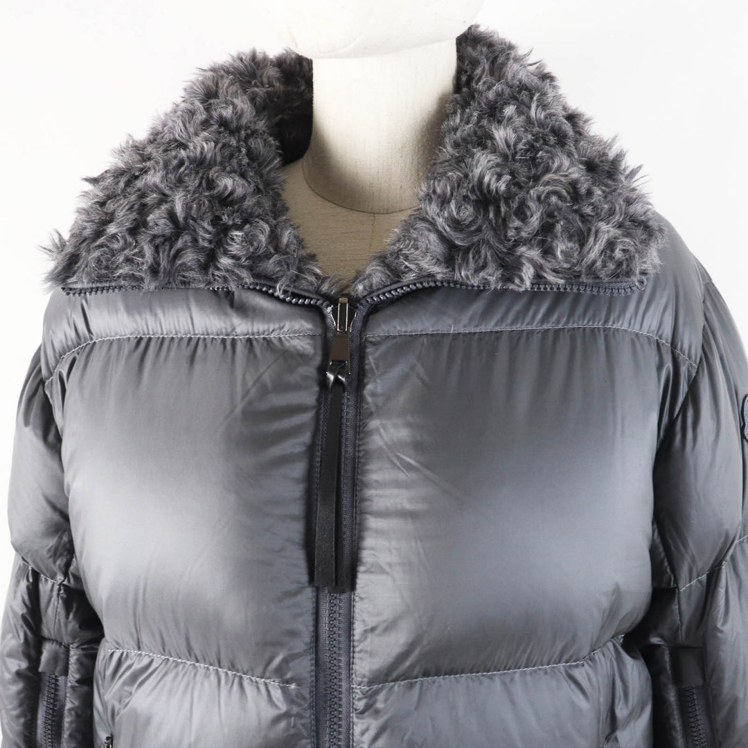 MONCLER Down jacket Outer material: 44% acrylic, Outer material: 31% polyester, Outer material: 25% acrylic, Lining: 100% nylon, Filling: 90% down gray GOURNAWA Women 00 Used Authentic