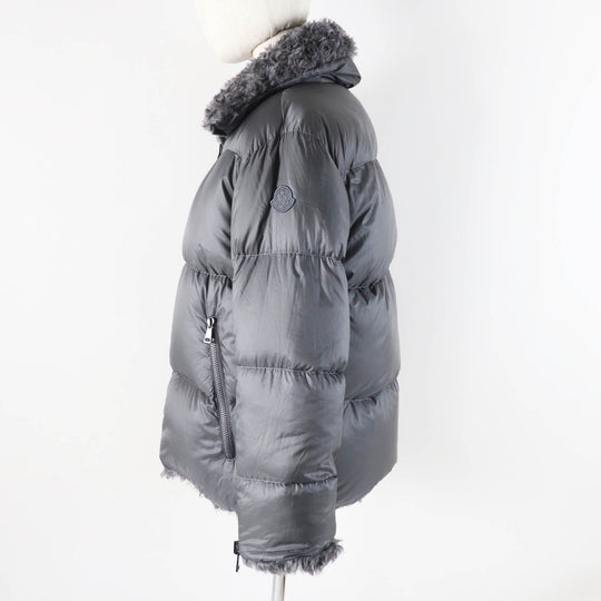 MONCLER Down jacket Outer material: 44% acrylic, Outer material: 31% polyester, Outer material: 25% acrylic, Lining: 100% nylon, Filling: 90% down gray GOURNAWA Women 00 Used Authentic