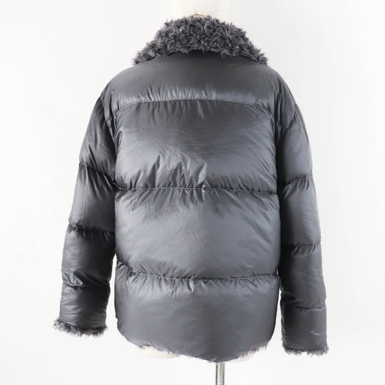 MONCLER Down jacket Outer material: 44% acrylic, Outer material: 31% polyester, Outer material: 25% acrylic, Lining: 100% nylon, Filling: 90% down gray GOURNAWA Women 00 Used Authentic