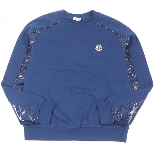 MONCLER sweat Main: 100% cotton, Main: 100% nylon blue SWEATSHIRT mens L Used Authentic