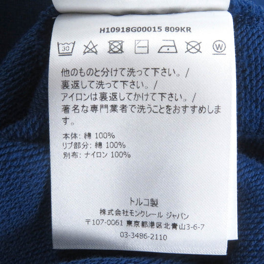 MONCLER sweat Main: 100% cotton, Main: 100% nylon blue SWEATSHIRT mens L Used Authentic