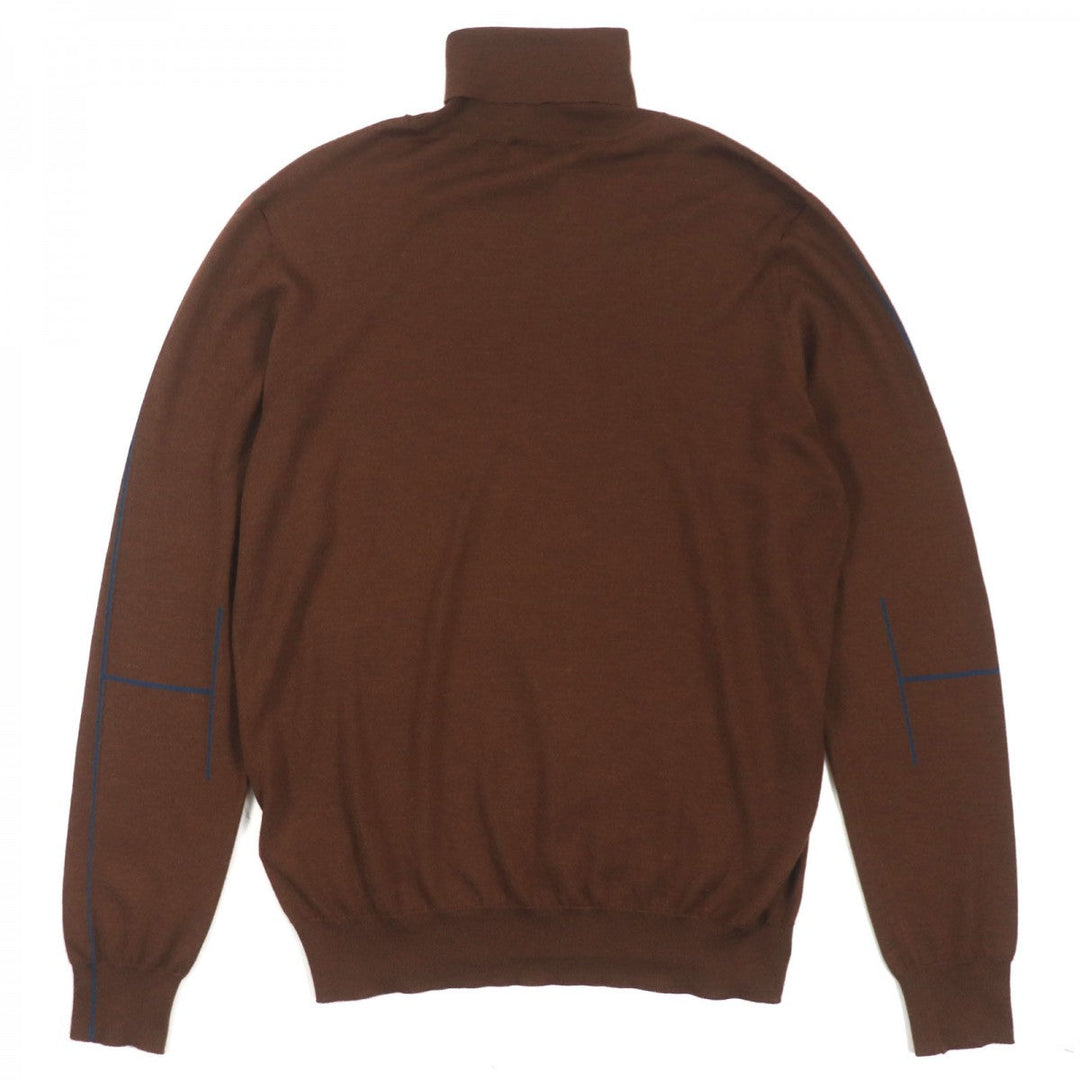 HERMES sweater Main: 80% cashmere, Main: 20% silk Dark brown mens M Used Authentic