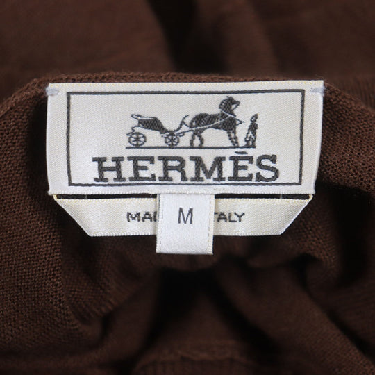 HERMES sweater Main: 80% cashmere, Main: 20% silk Dark brown mens M Used Authentic