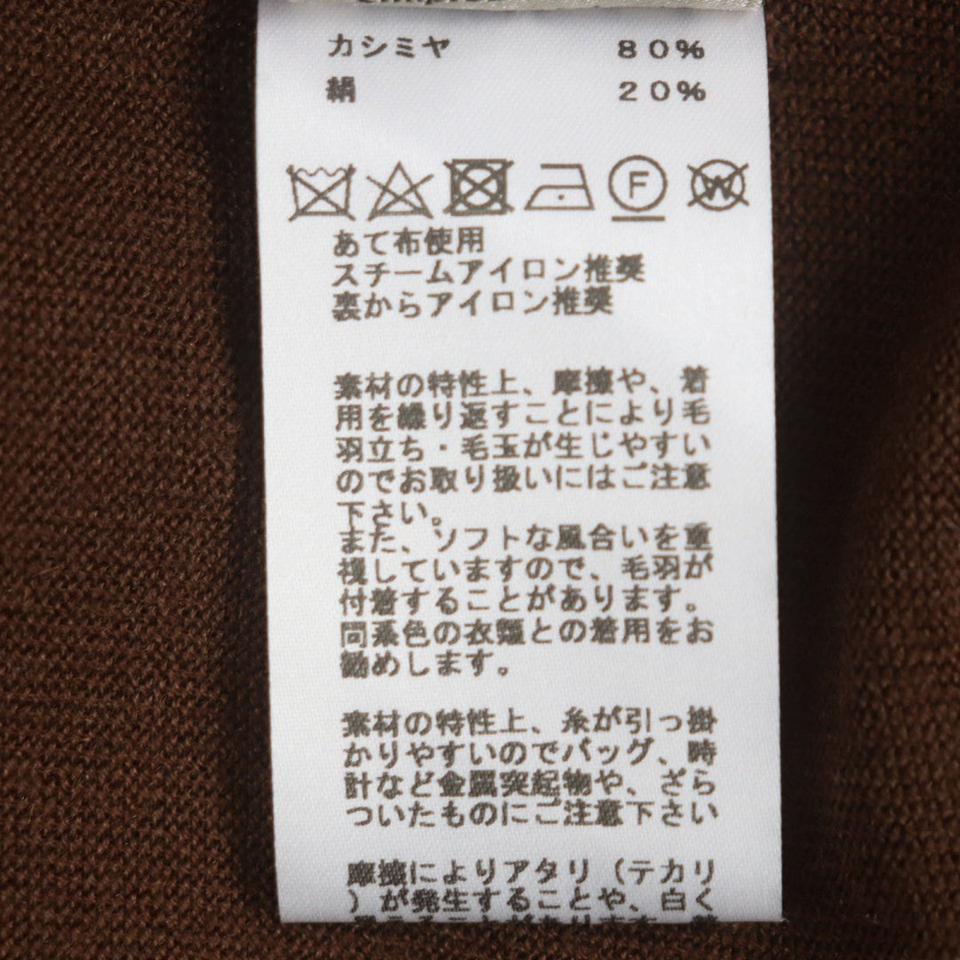 HERMES sweater Main: 80% cashmere, Main: 20% silk Dark brown mens M Used Authentic