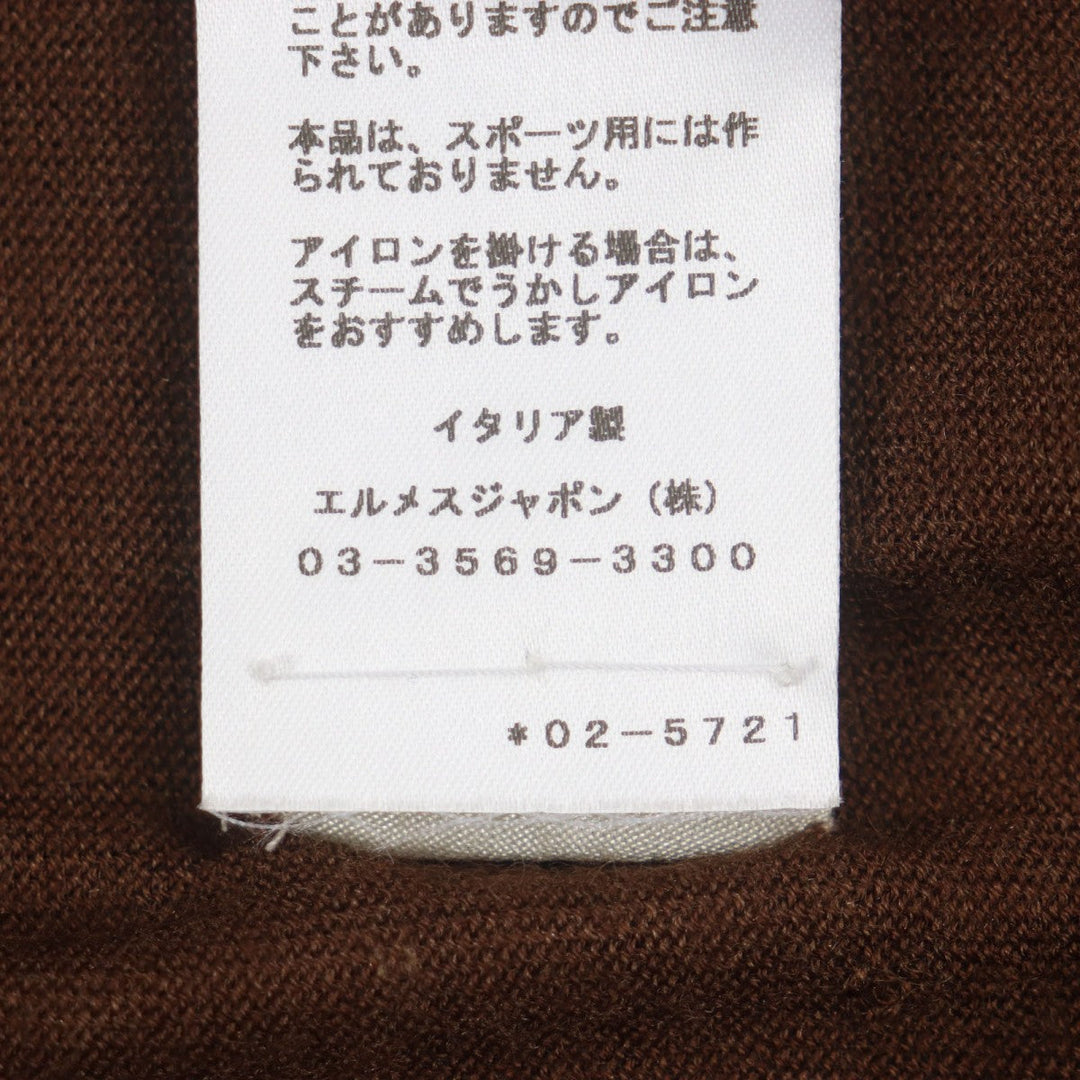 HERMES sweater Main: 80% cashmere, Main: 20% silk Dark brown mens M Used Authentic