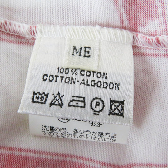 HERMES Short sleeve T-shirt Main: 100% cotton White red Margiela period Bolduc Ribbon Pattern Women Used Authentic