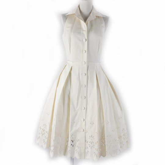 FOXEY BOUTIQUE one piece 21831 Main: 100% silk, Lining: 100% cupra, [Petticoat] Main: 100% nylon, Part: 100% nylon, Lining: 100% polyester Ivory Women 40 Used Authentic