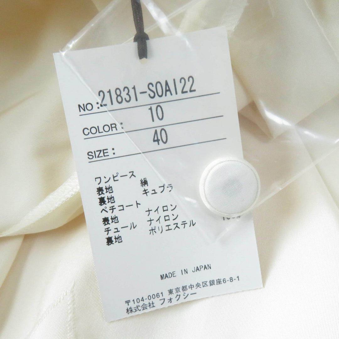 FOXEY BOUTIQUE one piece 21831 Main: 100% silk, Lining: 100% cupra, [Petticoat] Main: 100% nylon, Part: 100% nylon, Lining: 100% polyester Ivory Women 40 Used Authentic