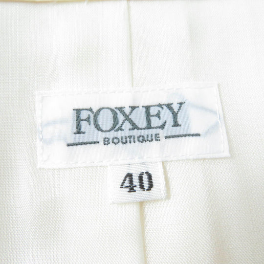 FOXEY BOUTIQUE one piece 21831 Main: 100% silk, Lining: 100% cupra, [Petticoat] Main: 100% nylon, Part: 100% nylon, Lining: 100% polyester Ivory Women 40 Used Authentic