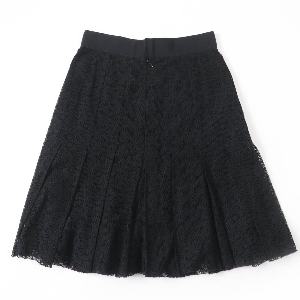 CHANEL Pleated skirt P51456V38481 Main: 94% cotton, Main: 6% nylon, Lining: 100% silk black Women 38 Used Authentic