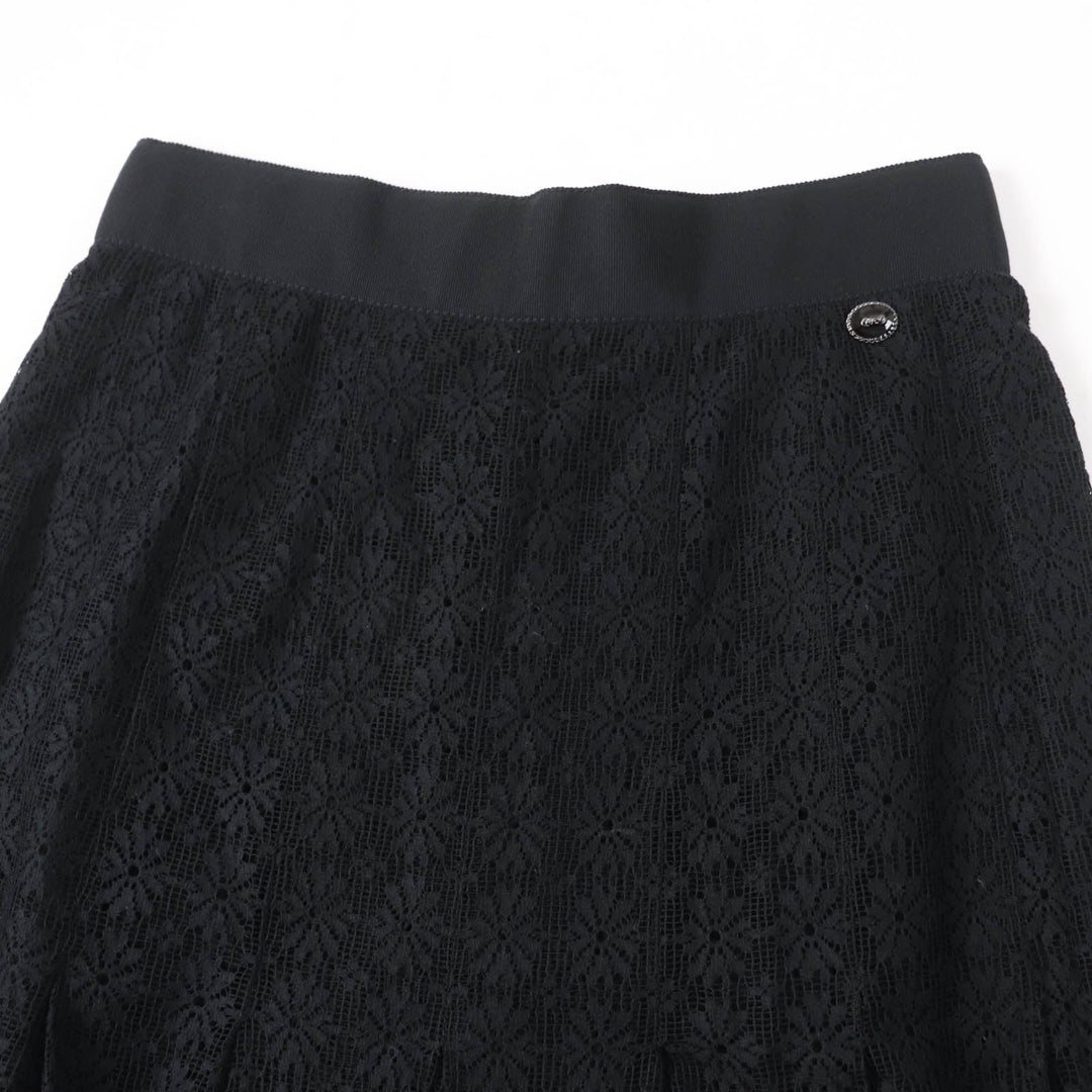 CHANEL Pleated skirt P51456V38481 Main: 94% cotton, Main: 6% nylon, Lining: 100% silk black Women 38 Used Authentic