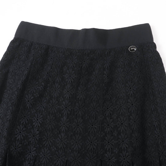 CHANEL Pleated skirt P51456V38481 Main: 94% cotton, Main: 6% nylon, Lining: 100% silk black Women 38 Used Authentic