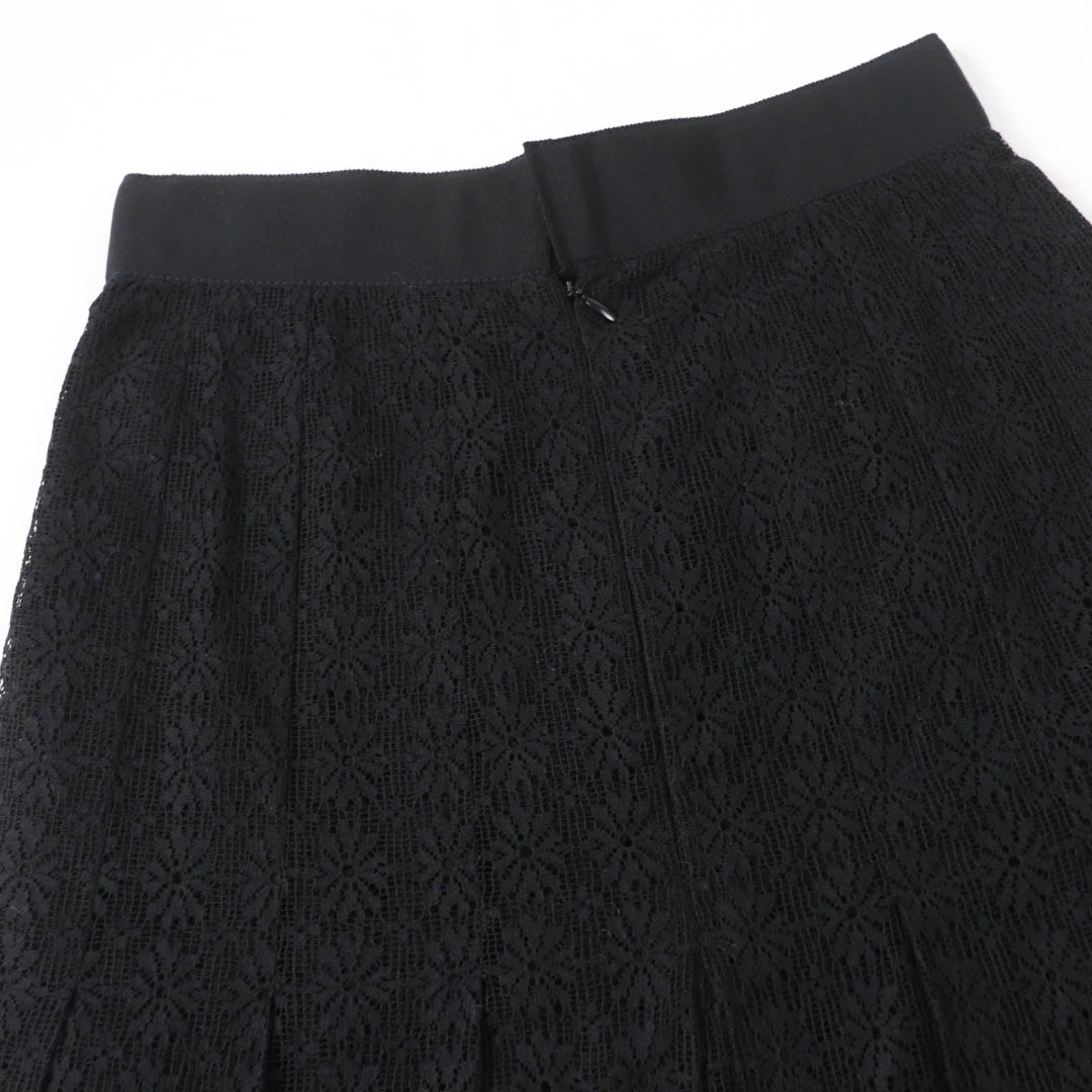 CHANEL Pleated skirt P51456V38481 Main: 94% cotton, Main: 6% nylon, Lining: 100% silk black Women 38 Used Authentic