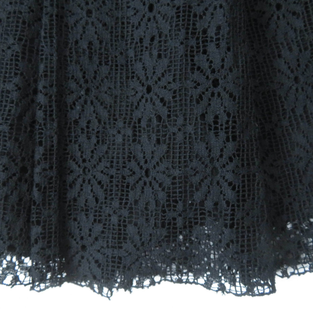 CHANEL Pleated skirt P51456V38481 Main: 94% cotton, Main: 6% nylon, Lining: 100% silk black Women 38 Used Authentic
