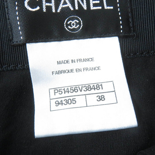 CHANEL Pleated skirt P51456V38481 Main: 94% cotton, Main: 6% nylon, Lining: 100% silk black Women 38 Used Authentic