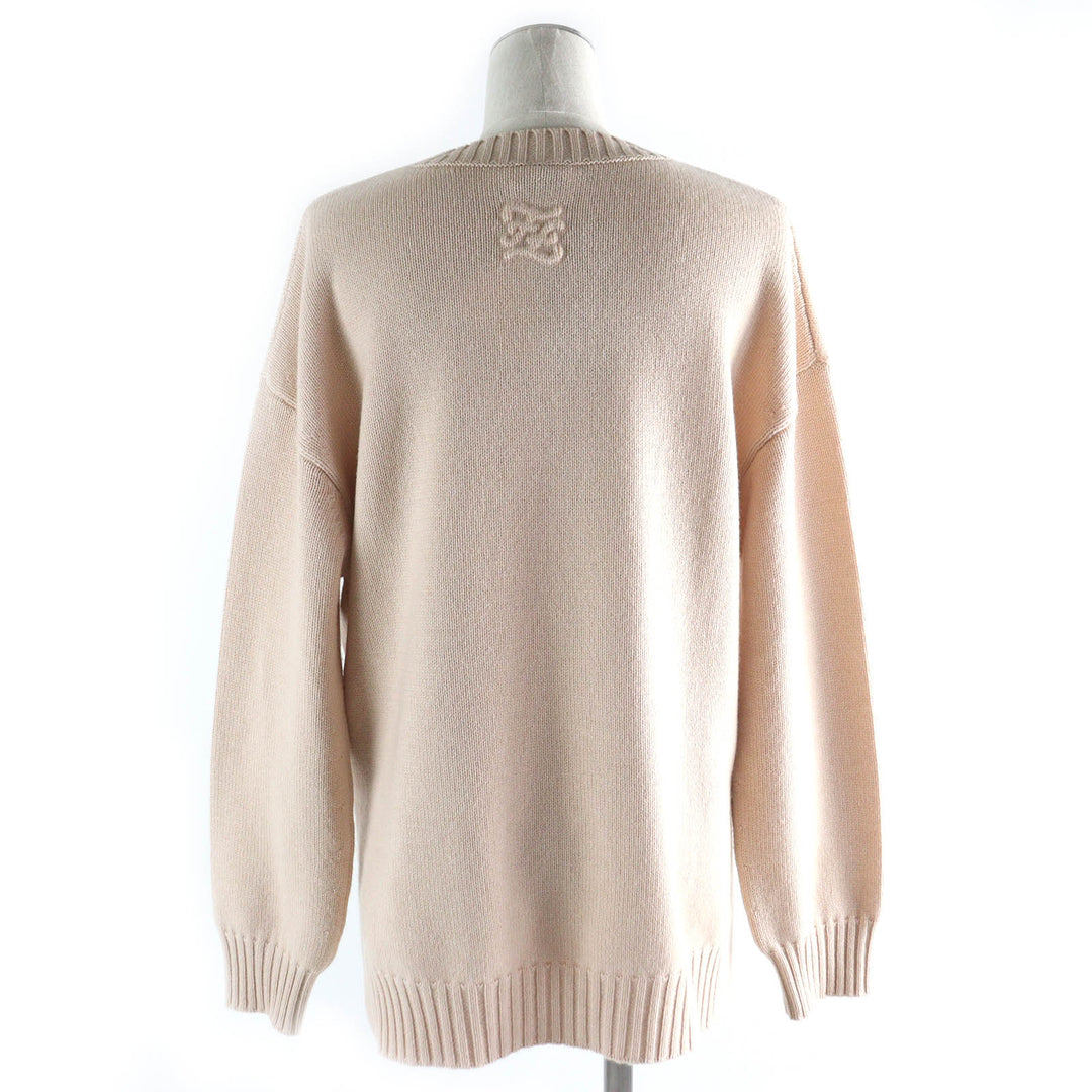 FENDI knit FZX698 Main: 100% cashmere pink beige Women 36 Used Authentic