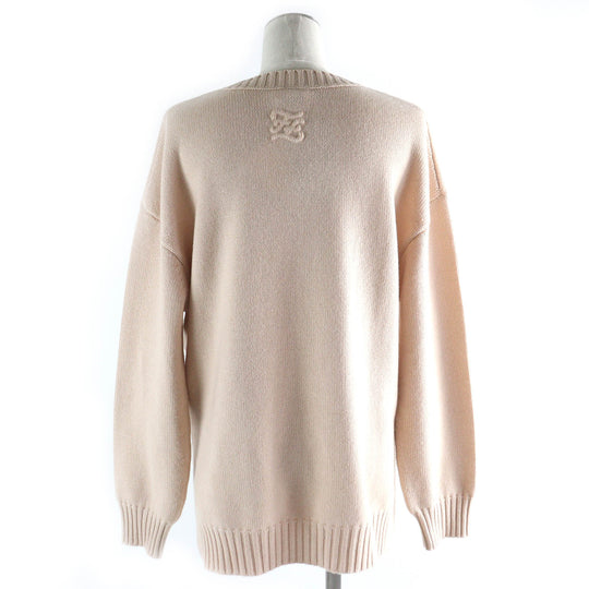 FENDI knit FZX698 Main: 100% cashmere pink beige Women 36 Used Authentic