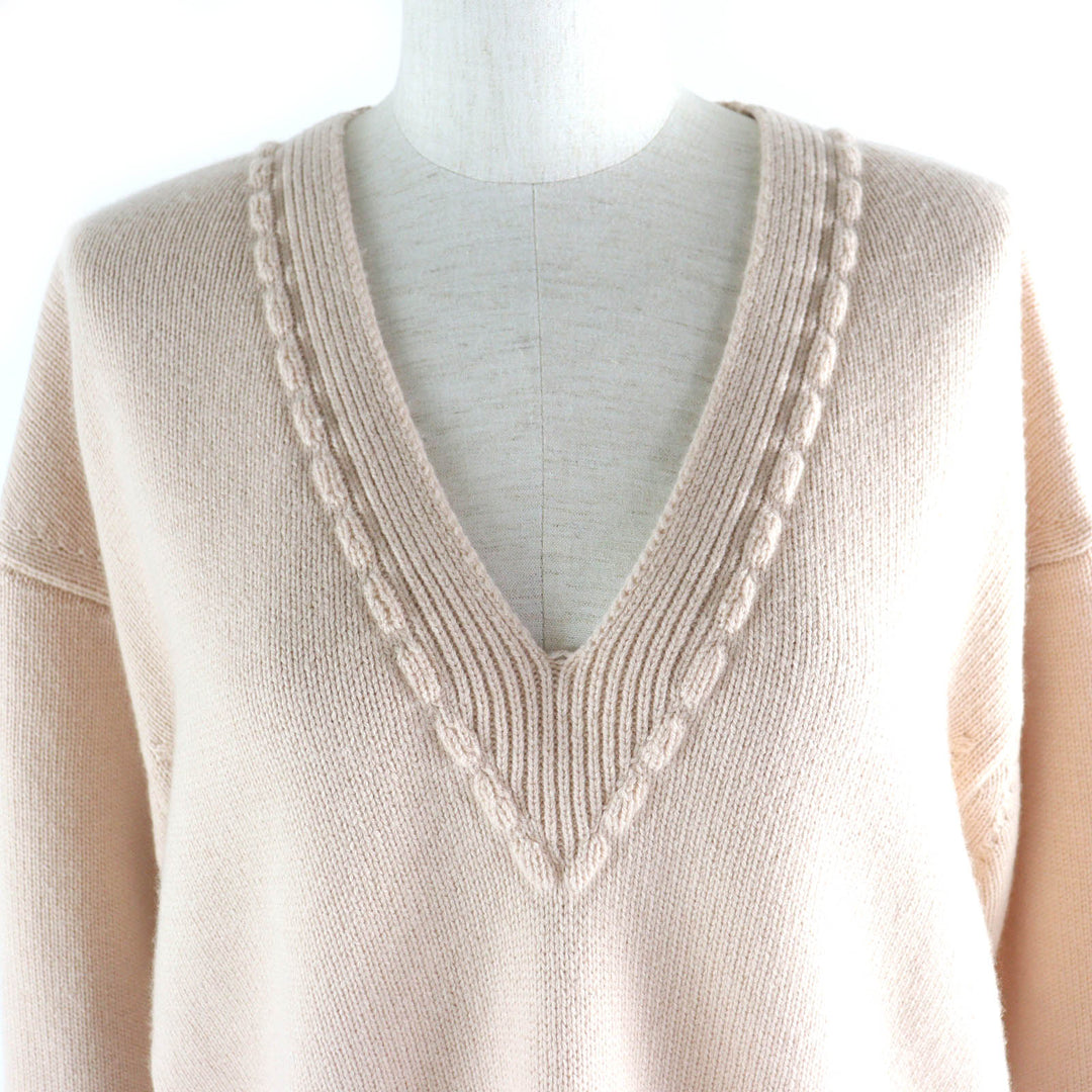 FENDI knit FZX698 Main: 100% cashmere pink beige Women 36 Used Authentic