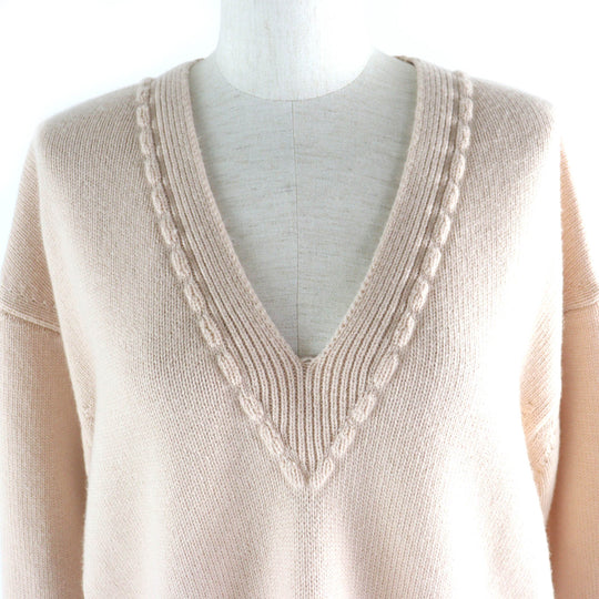 FENDI knit FZX698 Main: 100% cashmere pink beige Women 36 Used Authentic