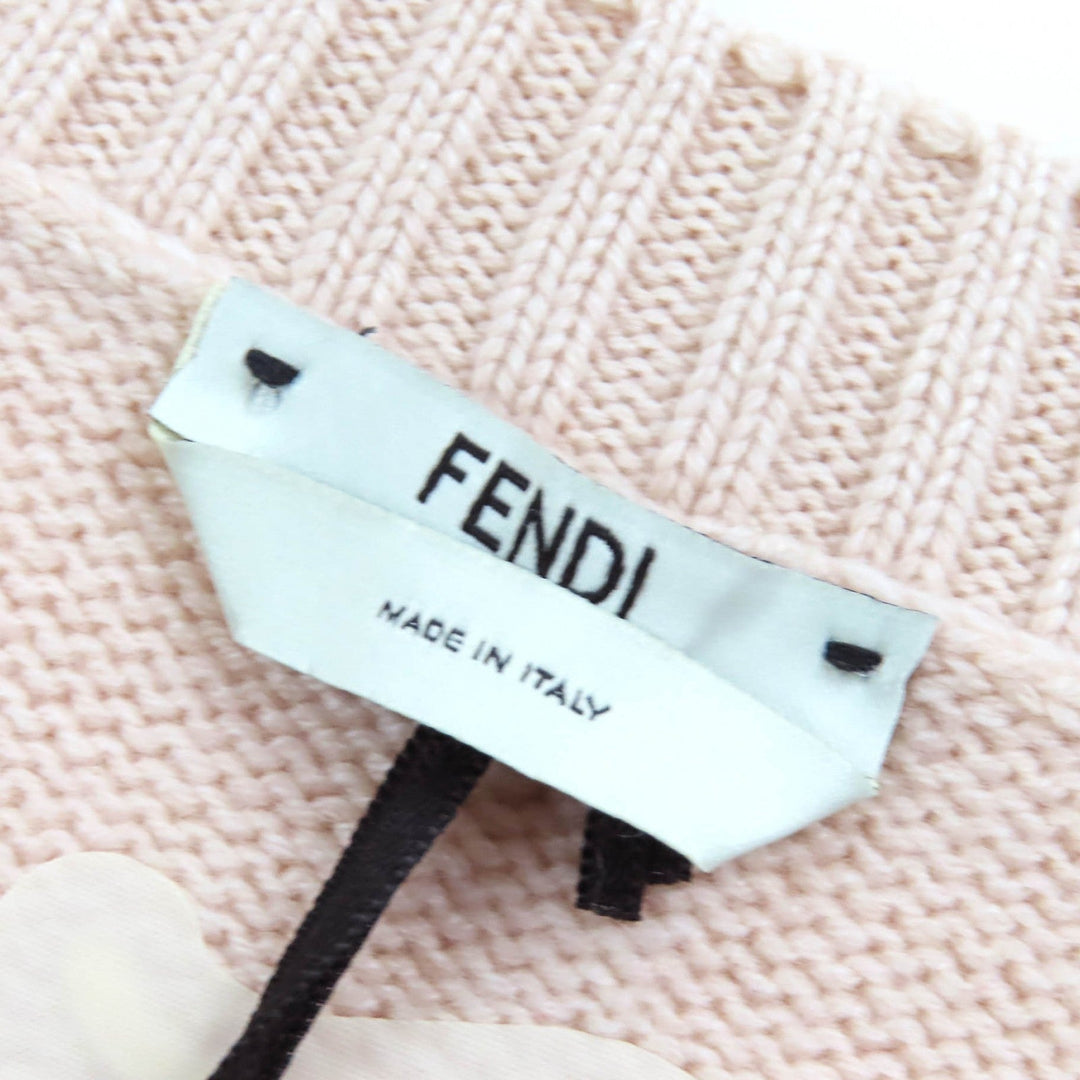 FENDI knit FZX698 Main: 100% cashmere pink beige Women 36 Used Authentic