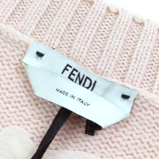 FENDI knit FZX698 Main: 100% cashmere pink beige Women 36 Used Authentic