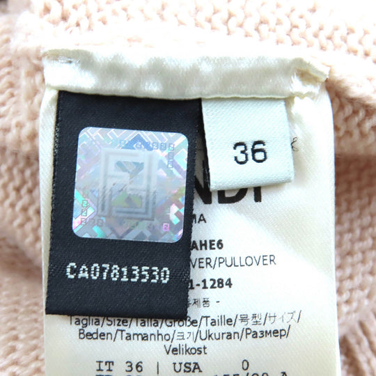 FENDI knit FZX698 Main: 100% cashmere pink beige Women 36 Used Authentic