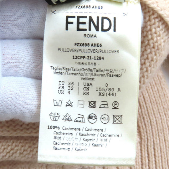 FENDI knit FZX698 Main: 100% cashmere pink beige Women 36 Used Authentic