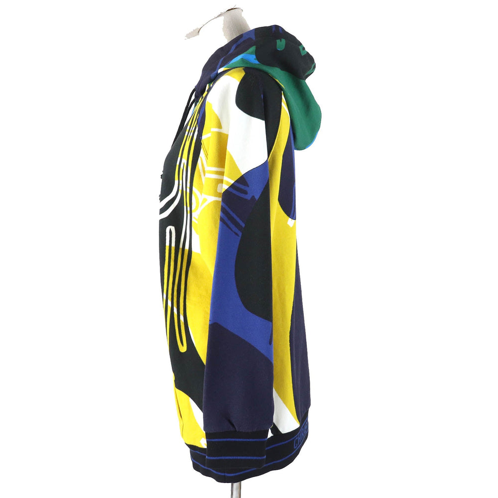 Christian Dior Hoodie 213S04A4069 Main: 100% cotton, part: 85% cotton, part: 15% nylon Black multicolor Abstract Colorblock Hoodie Women XS Used Authentic