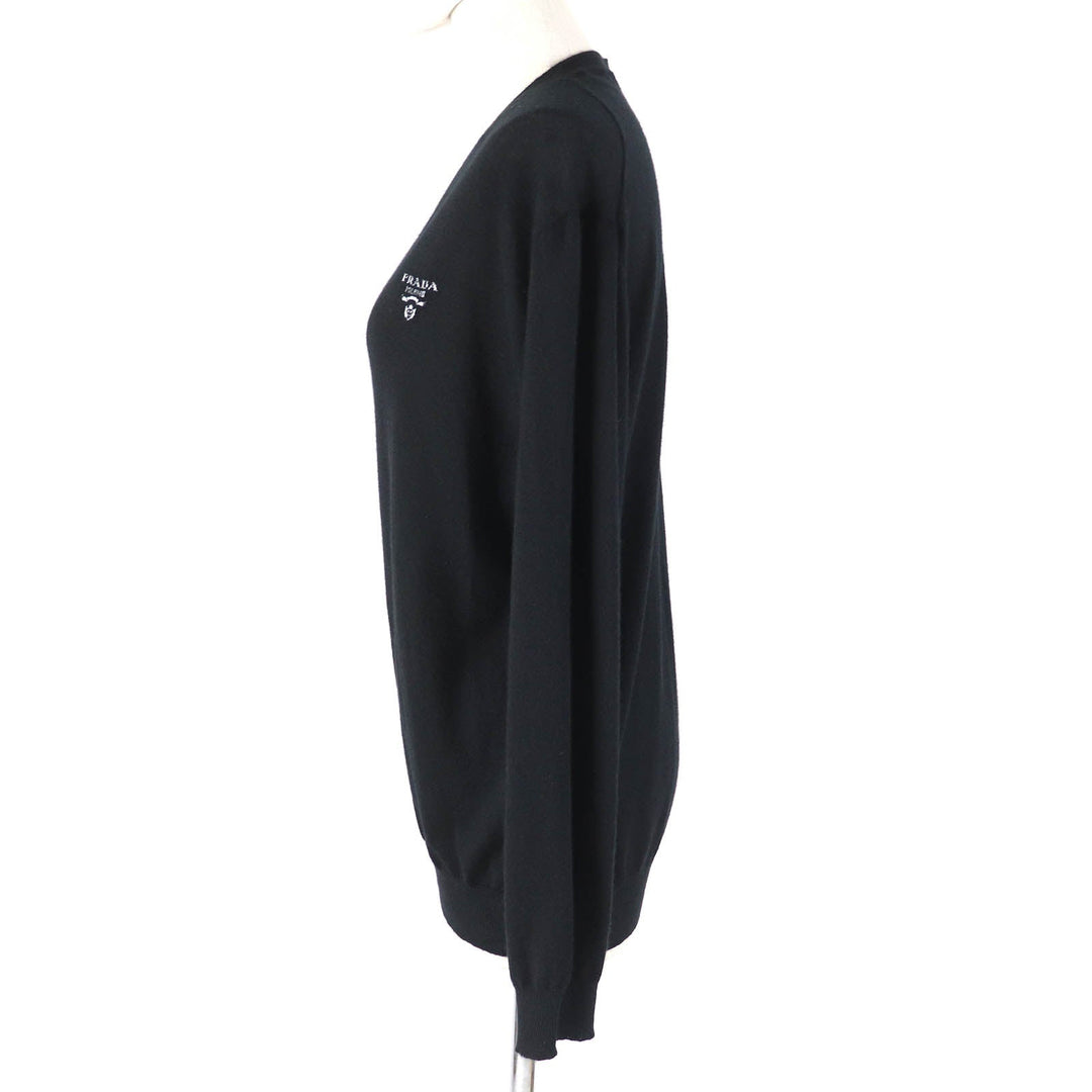 PRADA knit P24Q1U Main: 98% cashmere, Main: 2% polyester black Women 42 Used Authentic