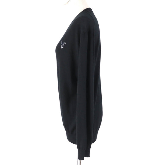 PRADA knit P24Q1U Main: 98% cashmere, Main: 2% polyester black Women 42 Used Authentic