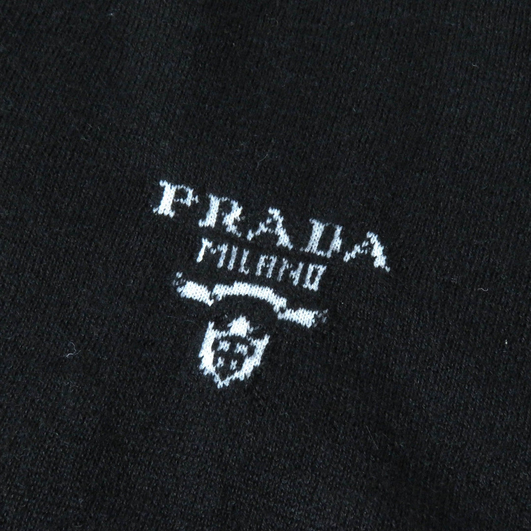 PRADA knit P24Q1U Main: 98% cashmere, Main: 2% polyester black Women 42 Used Authentic