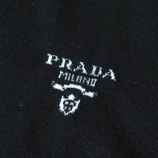 PRADA knit P24Q1U Main: 98% cashmere, Main: 2% polyester black Women 42 Used Authentic