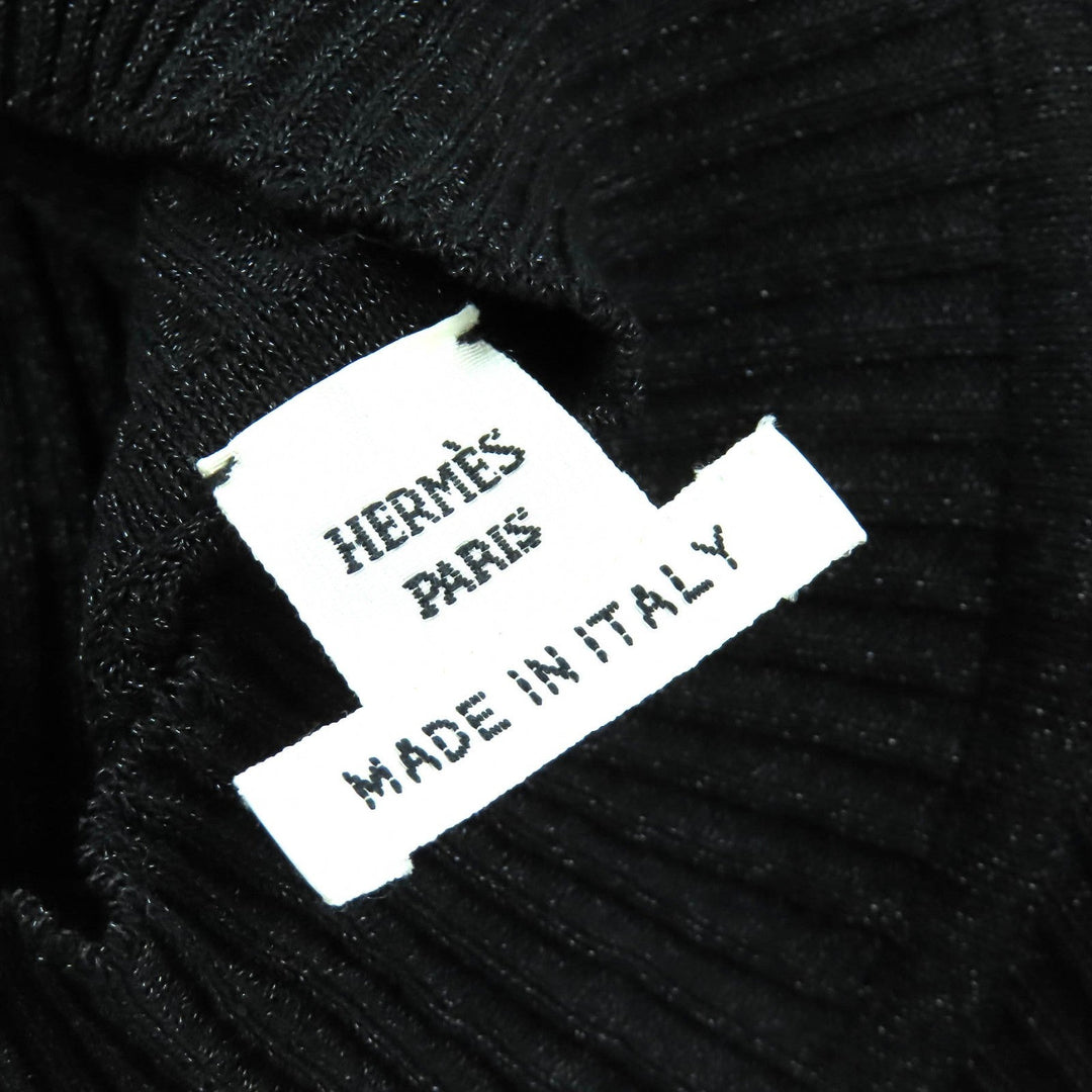 HERMES knit 3H2652D8 Main: 76% rayon, 17% metal fiber, 4% polyester, 2% nylon, 1% polyurethane Black type Women 36 Used Authentic