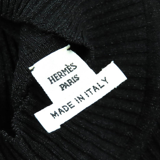 HERMES knit 3H2652D8 Main: 76% rayon, 17% metal fiber, 4% polyester, 2% nylon, 1% polyurethane Black type Women 36 Used Authentic