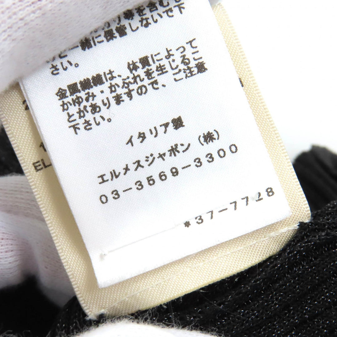 HERMES knit 3H2652D8 Main: 76% rayon, 17% metal fiber, 4% polyester, 2% nylon, 1% polyurethane Black type Women 36 Used Authentic