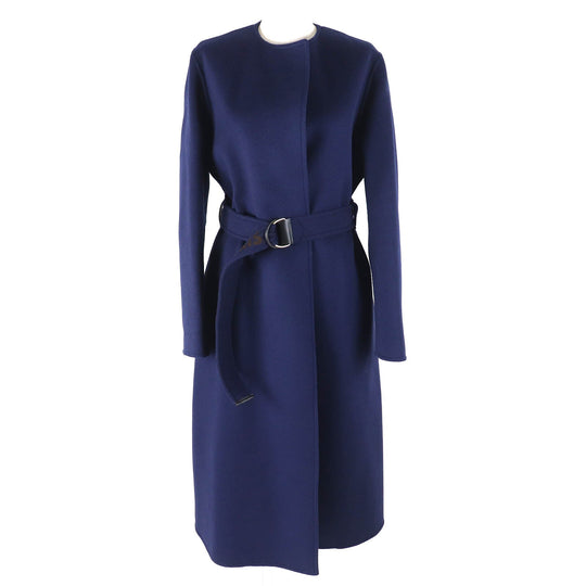 LOUIS VUITTON coat FJCO12YCS Outer: 99% wool, Outer: 1% silk, Lining: 53% rayon, Lining: 47% cupra, Part: 100% polyester Navy Women 38 Used Authentic