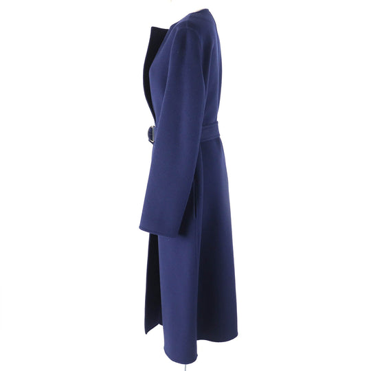LOUIS VUITTON coat FJCO12YCS Outer: 99% wool, Outer: 1% silk, Lining: 53% rayon, Lining: 47% cupra, Part: 100% polyester Navy Women 38 Used Authentic