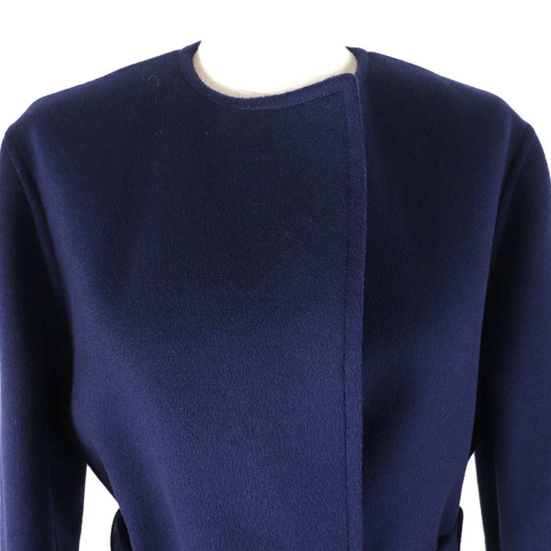 LOUIS VUITTON coat FJCO12YCS Outer: 99% wool, Outer: 1% silk, Lining: 53% rayon, Lining: 47% cupra, Part: 100% polyester Navy Women 38 Used Authentic