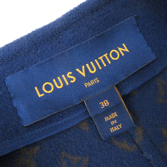 LOUIS VUITTON coat FJCO12YCS Outer: 99% wool, Outer: 1% silk, Lining: 53% rayon, Lining: 47% cupra, Part: 100% polyester Navy Women 38 Used Authentic