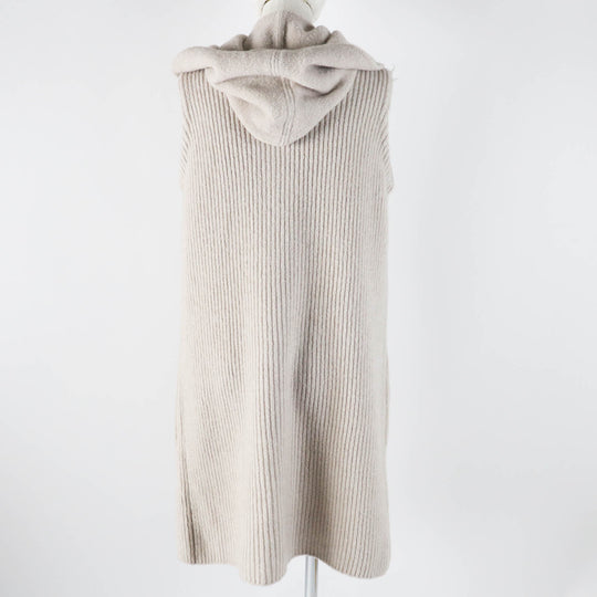 FOXEY Best 42970 Outer material: 50% wool, Outer material: 27% nylon, Outer material: 21% cashmere, Outer material: 2% polyurethane beige Knit Gilet Nuage Women Used Authentic