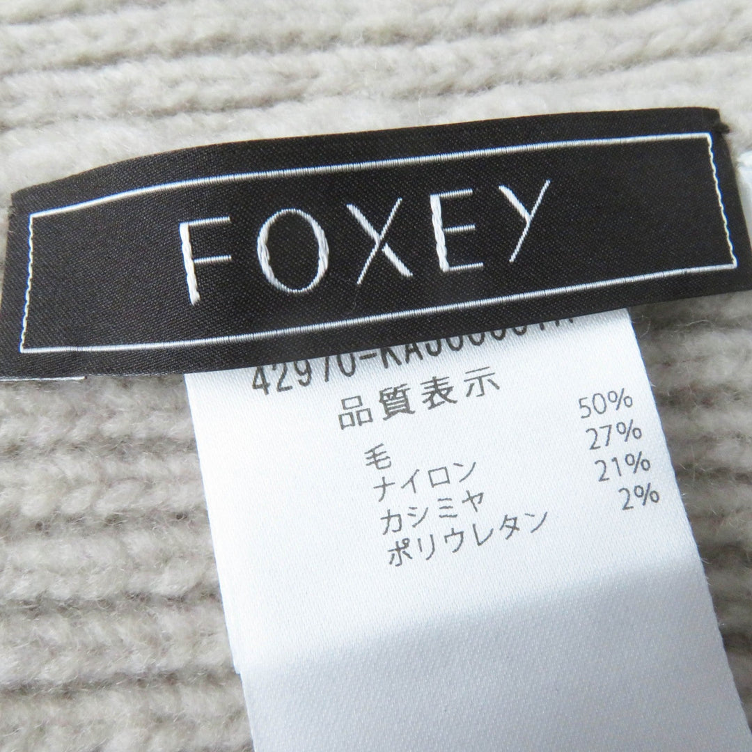 FOXEY Best 42970 Outer material: 50% wool, Outer material: 27% nylon, Outer material: 21% cashmere, Outer material: 2% polyurethane beige Knit Gilet Nuage Women Used Authentic