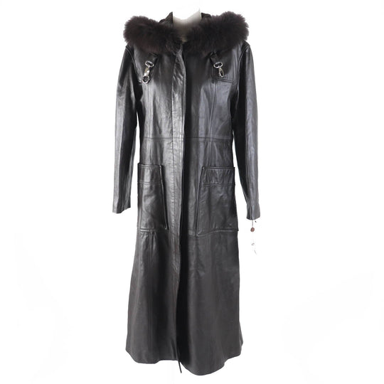 BALMAIN coat 108511 Outer: Sheepskin, Lining: 100% polyester, Fur: Fox Dark brown Women 9 Used Authentic