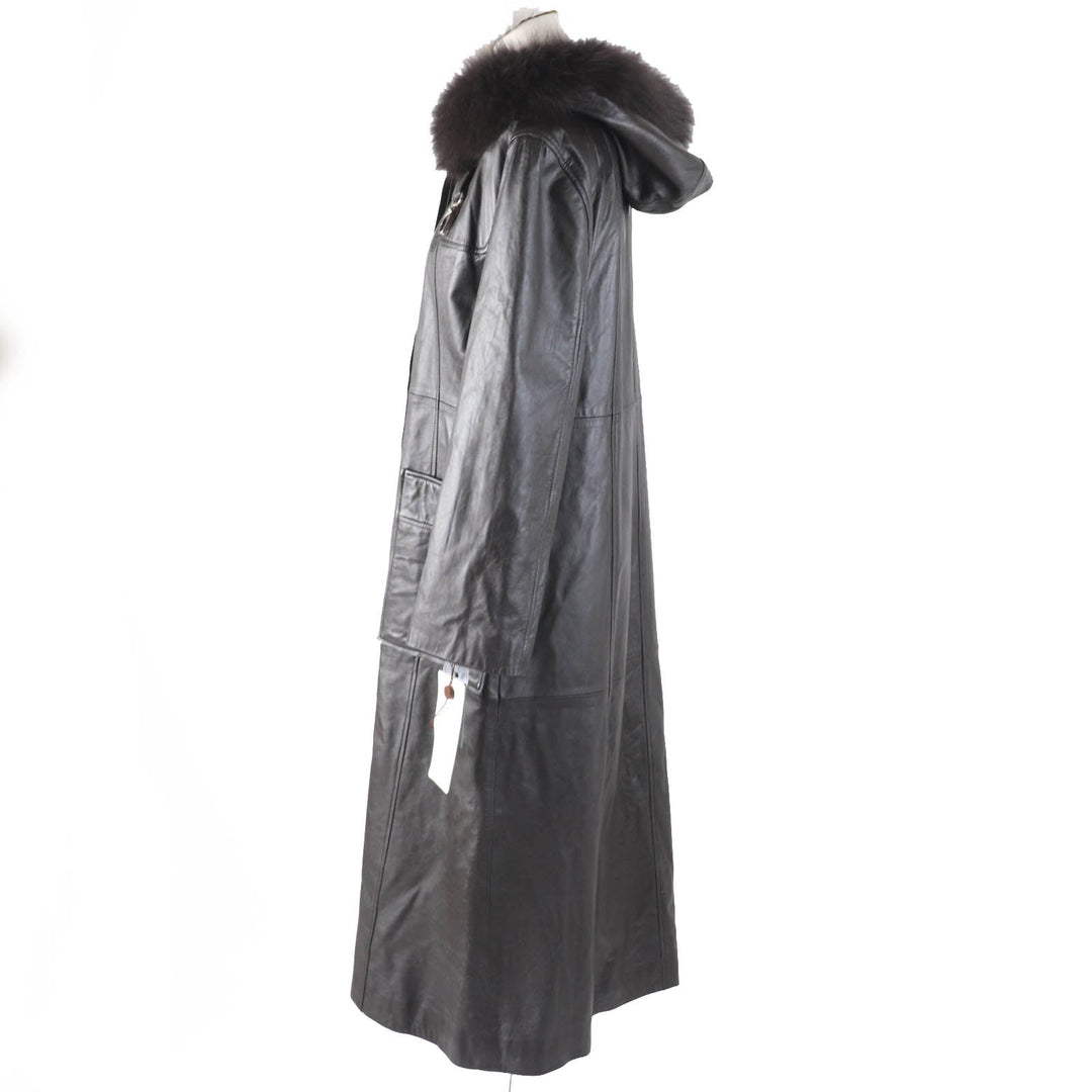 BALMAIN coat 108511 Outer: Sheepskin, Lining: 100% polyester, Fur: Fox Dark brown Women 9 Used Authentic