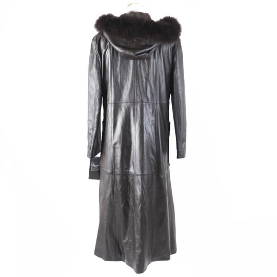 BALMAIN coat 108511 Outer: Sheepskin, Lining: 100% polyester, Fur: Fox Dark brown Women 9 Used Authentic