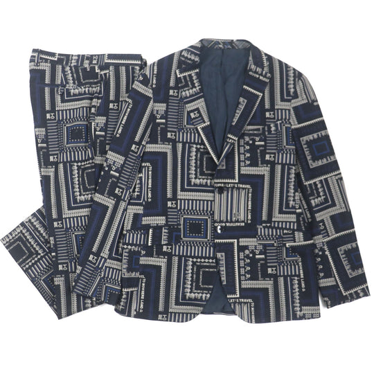 ETRO setup Outer: 60% cotton, Outer: 40% polyester, Lining: 100% cupra, Sleeve lining: 57% rayon, Sleeve lining: 43% polyester Navy mens 54 Used Authentic