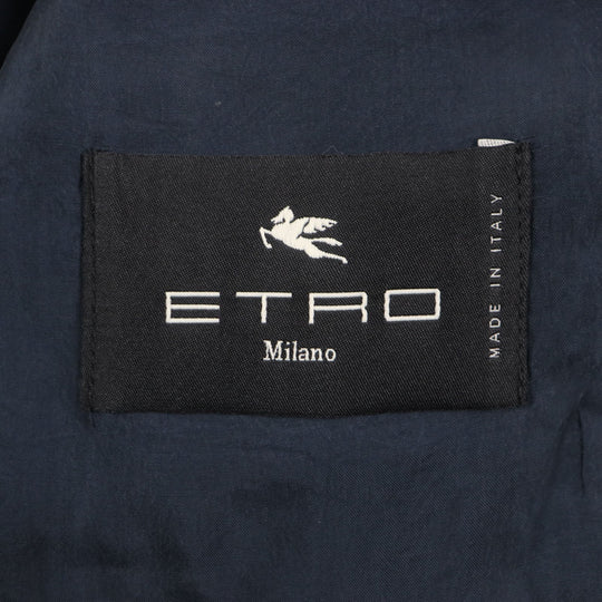ETRO setup Outer: 60% cotton, Outer: 40% polyester, Lining: 100% cupra, Sleeve lining: 57% rayon, Sleeve lining: 43% polyester Navy mens 54 Used Authentic