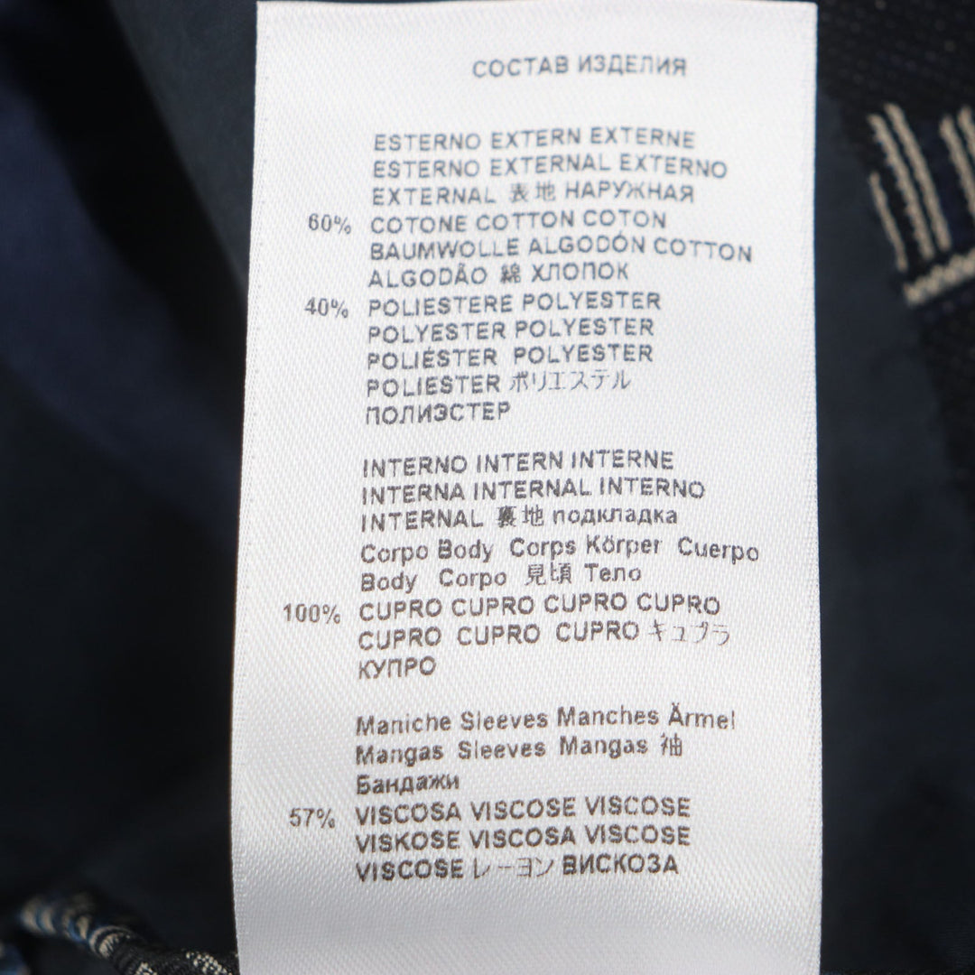 ETRO setup Outer: 60% cotton, Outer: 40% polyester, Lining: 100% cupra, Sleeve lining: 57% rayon, Sleeve lining: 43% polyester Navy mens 54 Used Authentic
